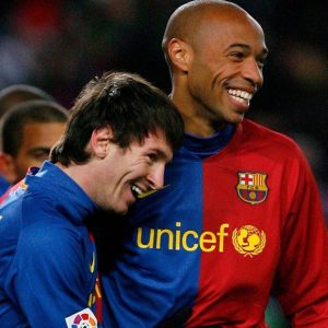 Thierry Henry và Lionel Messi ngày còn cùng khoác áo CLB Barca