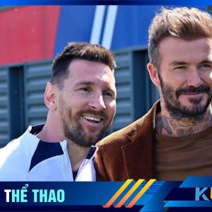 Messi và Beckham trong lần gặp mặt nhau gần đây nhất.