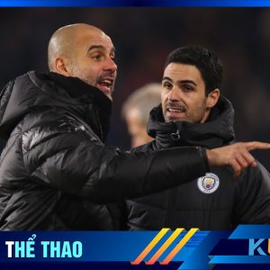 Arteta ngày còn là trợ lý HLV cho Pep Guardiola ở Man City