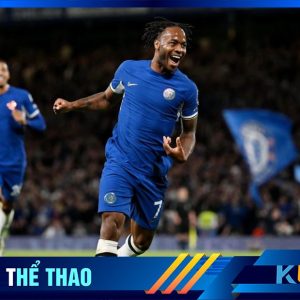 Kubet cập nhật hình ảnh tiền đạo Sterling ăn mừng bàn thắng trong chiến thắng 3-0 của Chelsea trước Luton