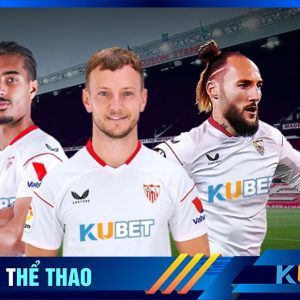 Hình ảnh Logo của Kubet được in trên áo đấu của Sevilla